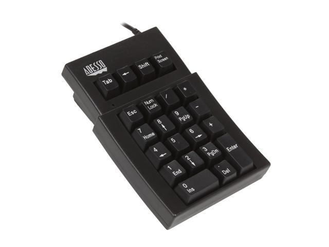 ADESSO AKP-220B Black 22 Normal Keys USB or PS/2 Wired Mechanical Numeric Keypad