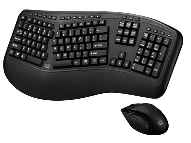 Adesso WKB-1500GB 2.4GHz RF wireless ergonomic multimedia keyboard bundle with Laser scroll mouse