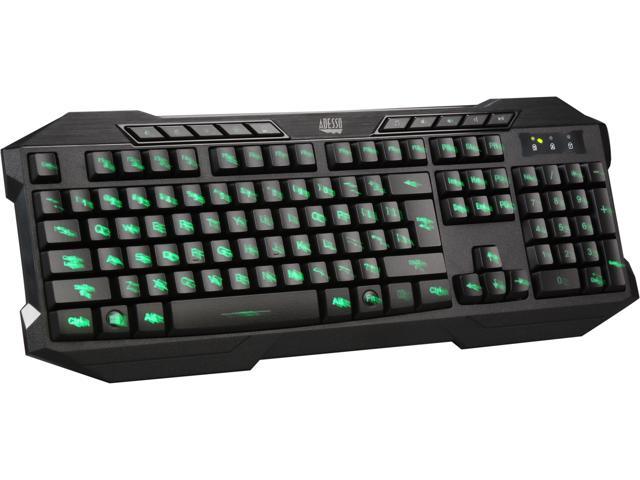 Adesso AKB-135EB EasyTouch 3 RGB colors illuminated Gaming USB keyboard with multimedia hot keys, illmuinated control key, spill resistant