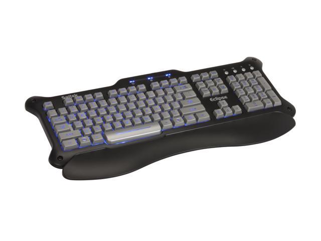Saitek PZ30AU 104 Normal Keys 4 Function Keys USB Wired Standard Eclipse Blue Backlit Keyboard