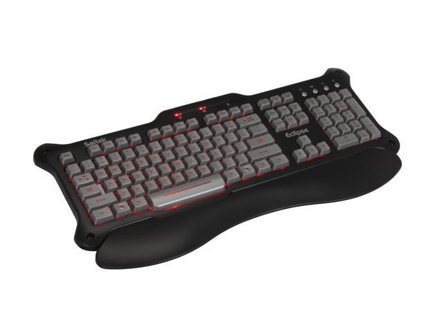 Saitek PZ30AUR 104 Normal Keys 4 Function Keys USB Wired Standard Eclipse Red Backlit Keyboard