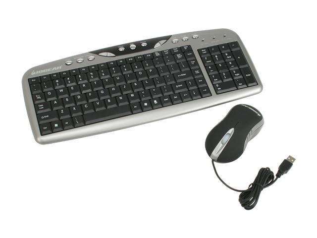 IOGEAR GKM502 Silver/Black 104 Normal Keys 13 Function Keys USB Compact Desktop Combo