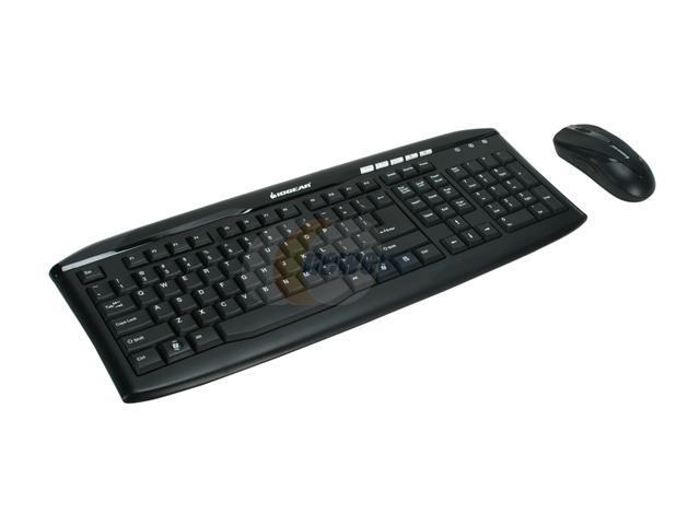 IOGEAR GKM512 Black 107 Normal Keys 5 Function Keys USB Standard Spill-Resistant Desktop Keyboard and Mouse