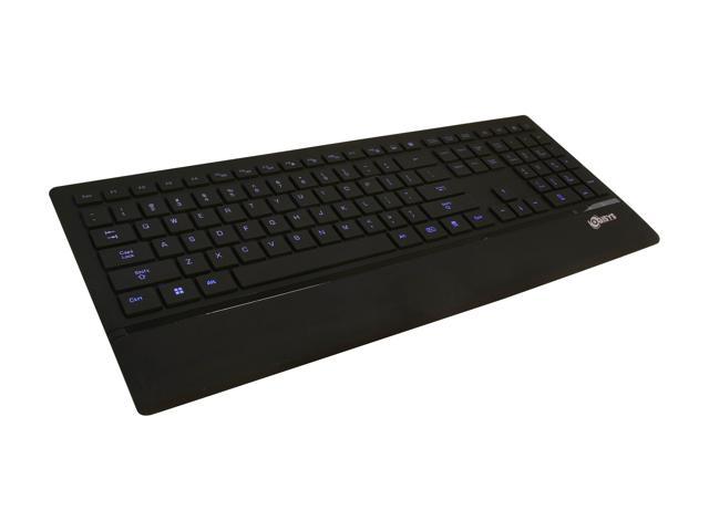 LOGISYS Computer Streamline Character-illuminated Blue LED Keyboard KB209BK Black USB Wired Standard Keyboard