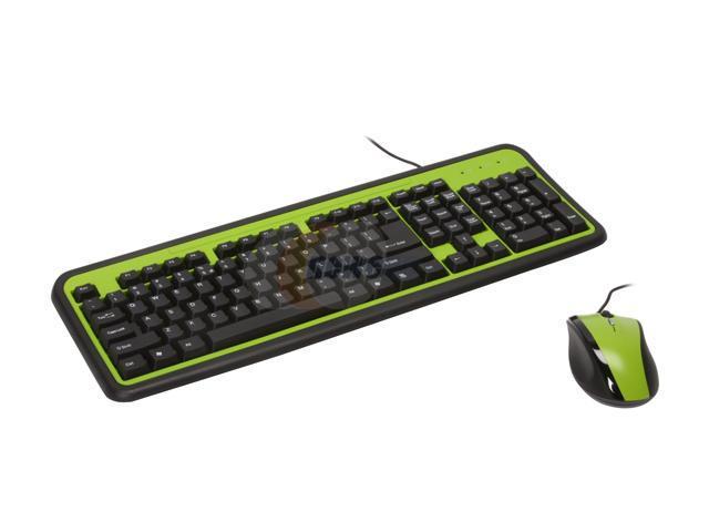 ATOP ACM-101GB Green/Black 107 Normal Keys PS/2 Standard Matching color Keyboard and mouse combo set - OEM
