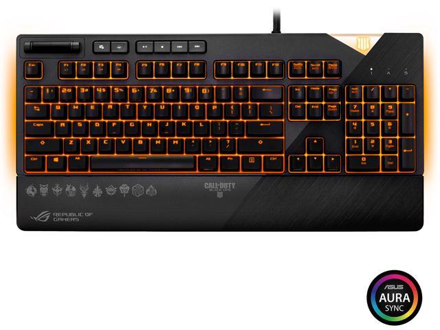 ASUS ROG Strix Flare Call of Duty: Black Ops 4 Edition Mechanical Gaming Keyboard with Cherry MX Speed Silver Switches, Aura Sync RGB Lighting, Customizable Badge, USB Pass-Through and Media Controls