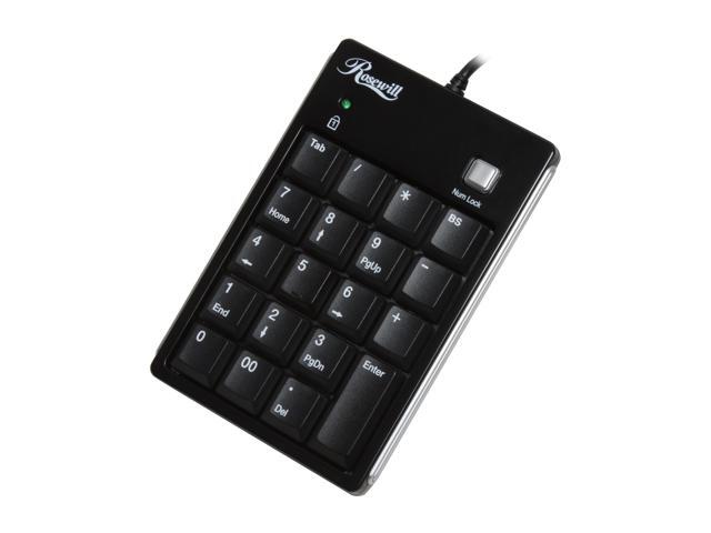 Rosewill RK-577 External Slim Keypad Built in USB2.0 2 Ports HUB