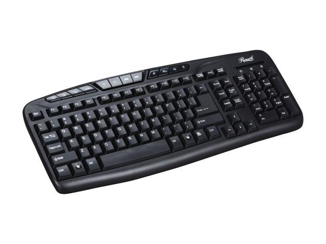 Rosewill Multimedia Keyboard - Black, 104 Normal & 12 Function Keys, USB Wired - RK-700M