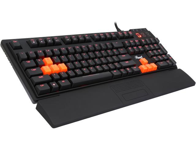 Rosewill Apollo RK-9100xRBL - Red LED Backlit Mechanical Keyboard - Anti-Ghosting Capability, 4-Level Backlighting, Built-In Headphone & Microphone Pass-through Jack