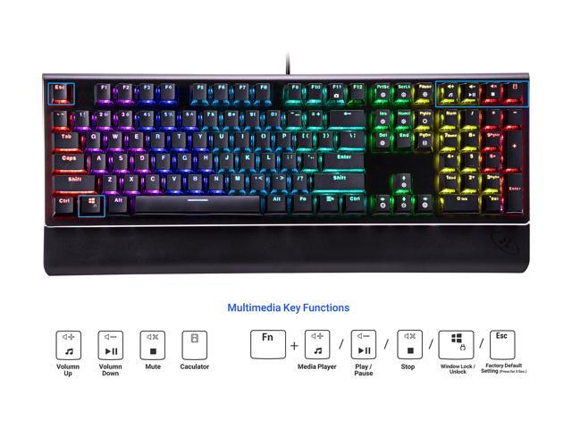 Rosewill NEON K85 RGB Wired Mechanical Gaming Keyboard, Kailh Blue ...