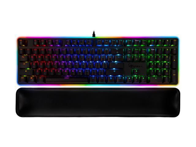 Rosewill Kailh Brown Switch Mechanical Gaming Keyboard, 108 Keys, N-KEY Rollover, Programmable Lighting and Macros Hotkeys, RGB Backlit, Wired USB, NEON K81 BR