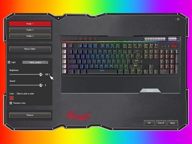 Rosewill Blitz K50 RGB BR Wired Gaming Tactile Mechanical Keyboard, Outemu  Brown Switches, 14 RGB LED Backlight Effects, NKRO, Anti-Ghosting, 6 Macro  Keys, Dedicated Media Controls, USB Passthrough 