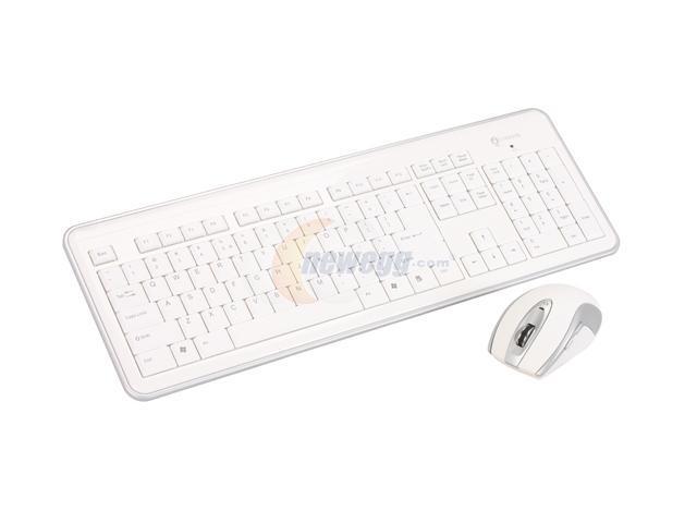 i-rocks RF-6572-WH White 104 Normal Keys USB 2.4GHz RF Wireless Standard Keyboard Mouse Combo