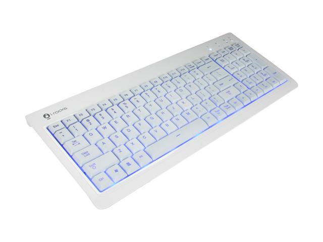 i-Rocks KR-6820E-WH White 104 Key USB Wired Backlit Gaming Keyboard (Blue LED)