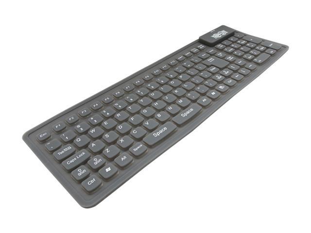 TRIPP LITE IN3008KB Black 106 Normal Keys USB or PS/2 Wired Slim Compact Flexible Keyboard for Notebook/Laptop