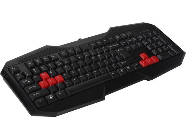 Orange KBCQ23RBK, Standard USB Spill Resistant Gaming Keyboard