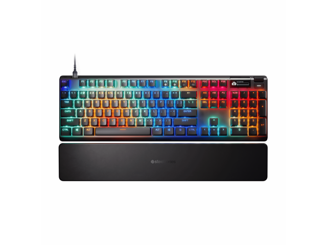 SteelSeries Apex Pro Gen 3 OmniPoint 3.0 HyperMagnetic Switches, Adjustable Actuation, Rapid Trigger, Game-Ready Presets, Protection Mode, Rapid Tap/SOCD, OLED, RGB, PBT Keycaps, USB-C