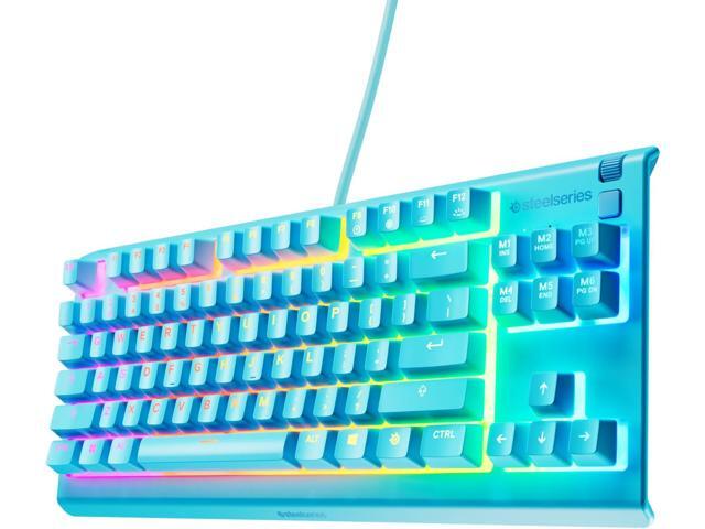 SteelSeries Apex 3 TKL Aqua RGB Gaming Keyboard - Tenkeyless Compact Form Factor, 8-Zone RGB Illumination, Water and Dust Resistant, Whisper-Quiet Gaming Switch - Aqua