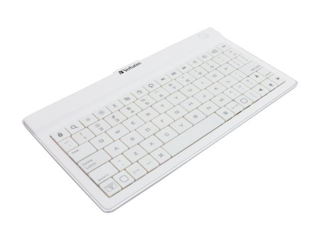 Verbatim 97754 White Bluetooth Wireless Ultra-Slim Keyboard for iPhone, iPod Touch, iPad, iPad2 and Other Tablets