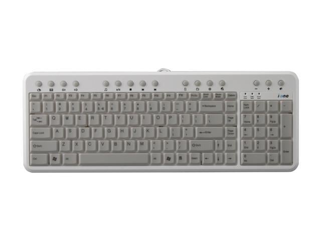 Ione Scorpius-n1 Silver Gray Wired Multimedia Keyboard - Newegg.ca