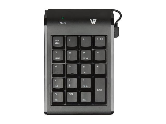 V7 KP0N1-7N0P Numeric Keypad - Wired - Black
