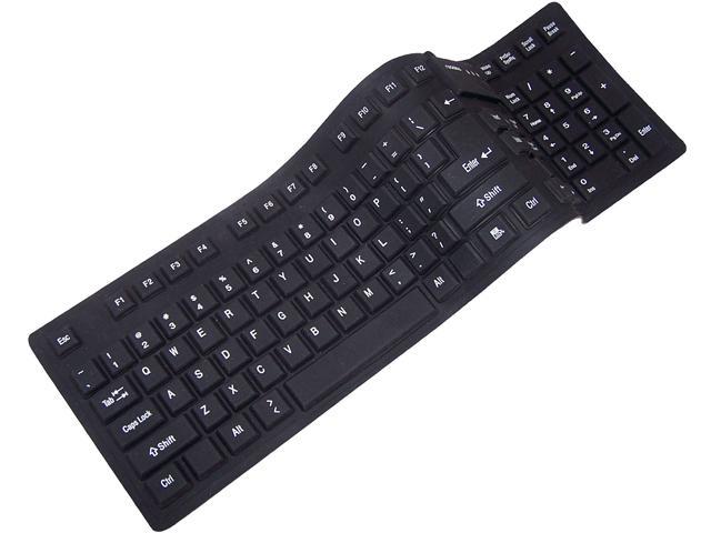 Black ROCKSOUL Flexible Keyboard Slim Water /& Dust Proof KB-101F106B