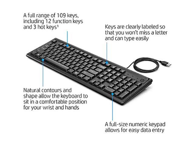 hp 100 usb keyboard