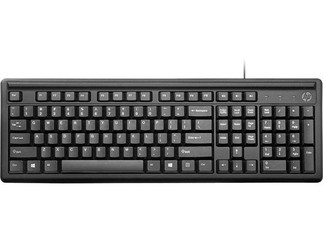 HP Keyboard 100 2UN30AA#ABL Black USB Wired Standard Keyboard