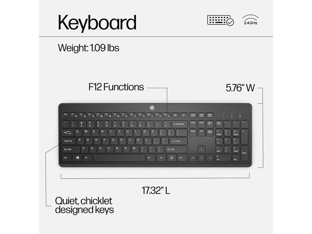 HP 230 Wireless Mouse and Keyboard Combo (18H24AA) - Newegg.com