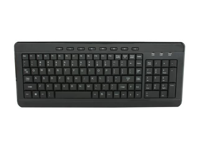 AVS Gear W9868BL Black USB Wired Slim Keyboard with Blue LED Light