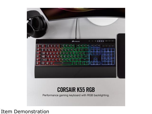 endnu engang ægteskab Døds kæbe Corsair Gaming K55 RGB Keyboard, Backlit RGB LED - Newegg.com