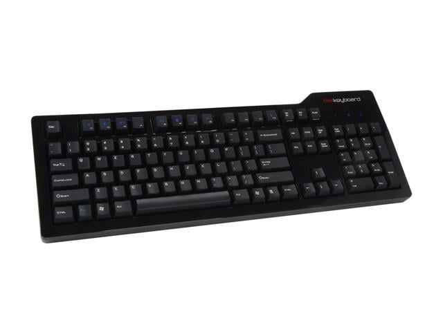Das Keyboard Model S Wired Mechanical Keyboard, Cherry MX Blue Mechanical Switches, 2-Port USB Hub, Laser Etched Keycaps (104 Keys, Black)