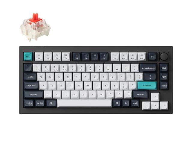 Keychron Q1 Max Wireless RGB Mechanical Keyboard, Hot-swap, Gateron Jupiter Red Switch, Triple Mode BT 5.1/2.4GHz/USB-C, Aluminum Frame, N-Key Rollover, for OS/Windows/Linux, Carbon Black (Q1M-M1)