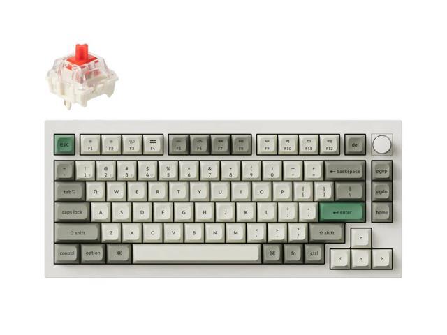Keychron Q1 Max Wireless RGB Mechanical Keyboard, Hot-swap, Gateron Jupiter Red Switch, Triple Mode BT 5.1/2.4GHz/USB-C, Aluminum Frame, N-Key Rollover, for OS/Windows/Linux, Shell White (Q1M-P1)