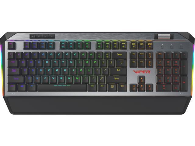 Patriot Viper Gaming V765 Mechanical RGB Illuminated Gaming Keyboard w/Media Controls - Kailh Box Switches, 104-Standard Keys, Removable Magnetic Palm Rest - PV765MBWUXMGM