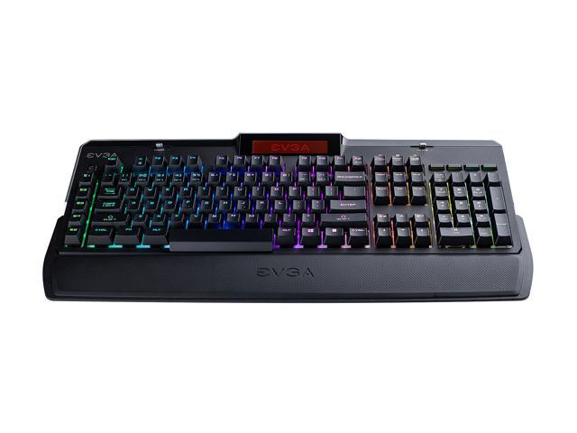 EVGA Z10 RGB Gaming Keyboard, RGB Backlit LED, Mechanical Blue Switches,  Onboard LCD Display, Macro Gaming Keys