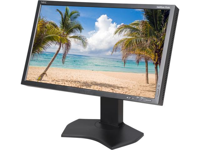 NEC Display MultiSync P232W-BK Black 23” Widescreen IPS Panel, LED Backlight LCD Monitor 250cd/m2, DisplayPort, USB hub, Height Adjust/Pivot/Tilt/Swivel