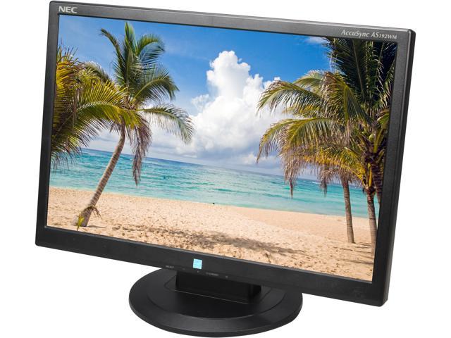 NEC Display AccuSync AS192WM-BK Black 19” Widescreen TN Panel, LED Backlight LCD Monitor 5ms 250cd/m2, Built-in Speakers, ECO Mode function – Carbon Footprint Meter, Rapid Response Technology, 3 Year