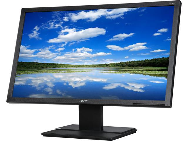 Acer V246HL bmid 24" Full HD 1920 x 1080 16:9 VGA DVI HDMI 16.7 Million Color Support Adjustable Display Angle Built-in Speakers LED LCD Monitor