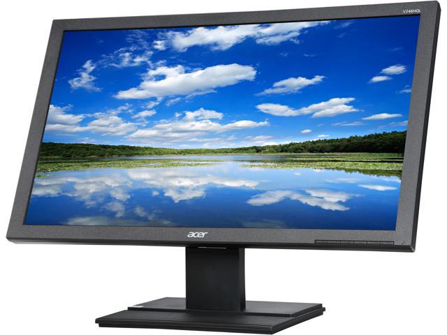 Acer 24" (Actual size 23.6") TN FHD LCD Monitor 5 ms 1920 x 1080 D-Sub, DVI V246HQL Cbd UM.UV6AA.C01