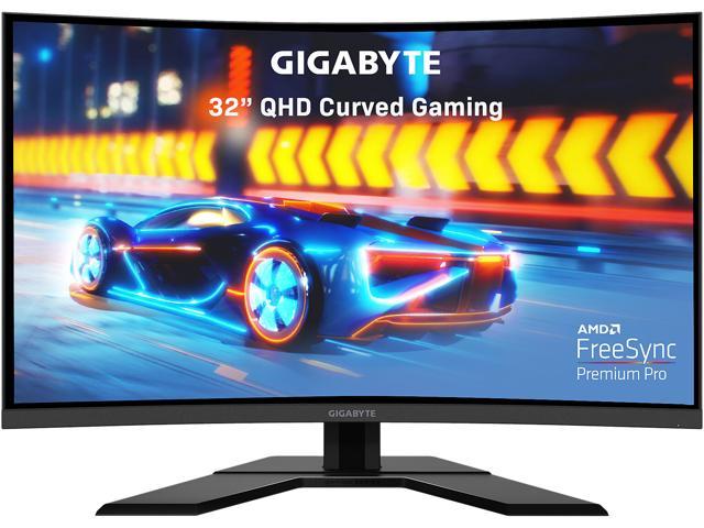 GIGABYTE 32" 165Hz 2K Curved Gaming Monitor 1ms FreeSync Premium Pro, QHD 2560 x 1440, 93% DCI-P3, VESA HDR400, 1 x DisplayPort 1.2, 2 x HDMI 2,0, 2 x USB 3.0 G32QC A