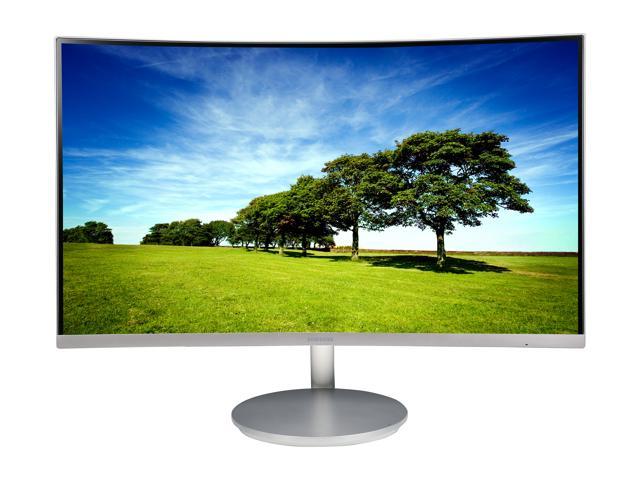 SAMSUNG 591 Series C27F591 Silver 27" Curved 4ms (GTG) 60 Hz Refresh Rate Widescreen LCD/LED Monitor, AMD FreeSync, 250 cd/m2 DCR Mega Infinity (3000:1), Built-in Speakers, D-Sub HDMI DisplayPort