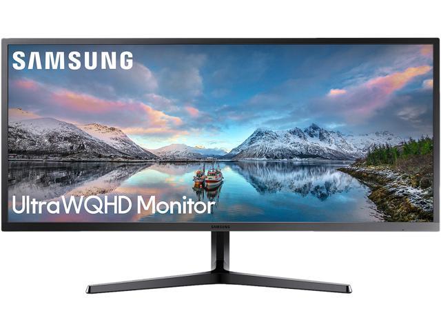Samsung LS34J550WQNXZA 34" 3440 x 1440 Ultra WQHD 21:9 2K Resolution 4ms 75Hz 2x HDMI DisplayPort AMD FreeSync Eye Saver Flicker Free LED Backlit Monitor