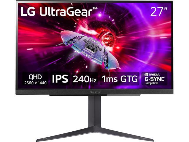 LG 27" 240 Hz IPS QHD(2560 x 1440) Gaming Monitor 1ms (GtG at Faster) Nvidia G-Sync Compatible Flat Panel UltraGear 27GR83Q-B