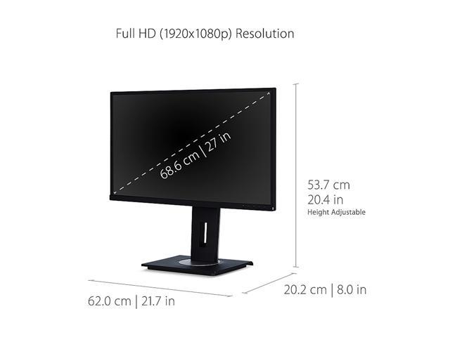 ViewSonic VG2748 27 Inch IPS 1080p Ergonomic Monitor with HDMI DisplayPort  USB and 40 Degree Tilt for Home and Office