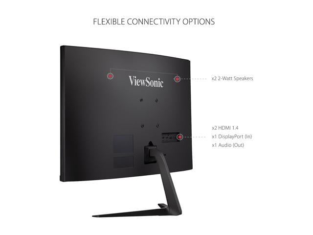 ViewSonic VX3218-PC-MHD 32 Inch Full HD 1080p 165Hz 1ms Curved Gaming  Monitor with Adaptive-Sync Eye Care Frameless HDMI and Display Port