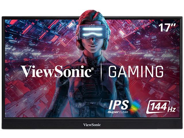 ViewSonic VX1755 17 Inch 1080p Portable IPS Gaming Monitor with 144Hz, Mobile Ergonomics, AMD FreeSync Premium, USB-C, and HDMI for Home and Esports