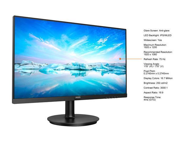 PHILIPS 241V8LA 24" (23.8" Viewable) 1920 x 1080 75 Hz D-Sub, HDMI ...