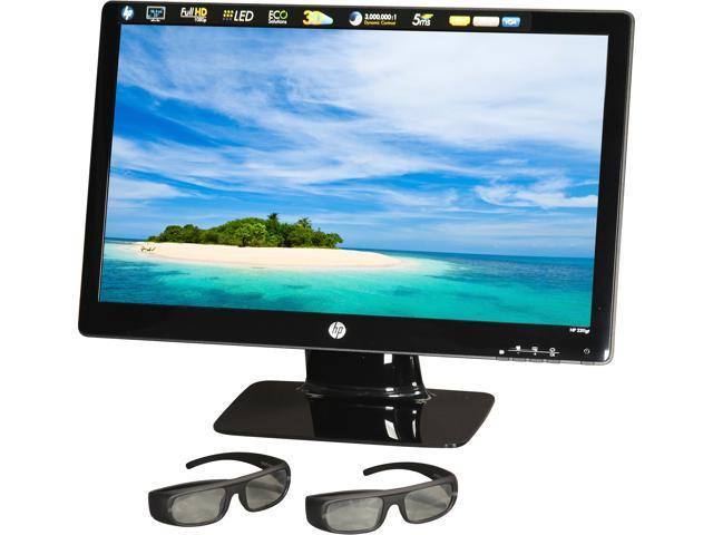 HP 2311gt Black 23" 5ms HDMI  Widescreen LED 3D Monitor 250 cd/m2 DC 3,000,000:1 with 3D glasses