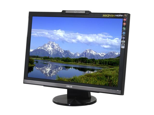 ASUS MK241H Black 24" 2ms HDMI Widescreen LCD Monitor with 1.3M Pixel Webcam 450 cd/m2 1000:1 (ASCR 3000:1)  Built in Speakers